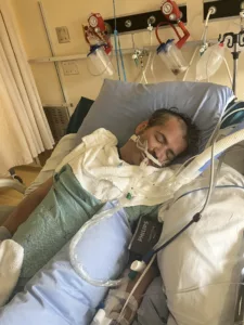 Craig Sealy in hospital